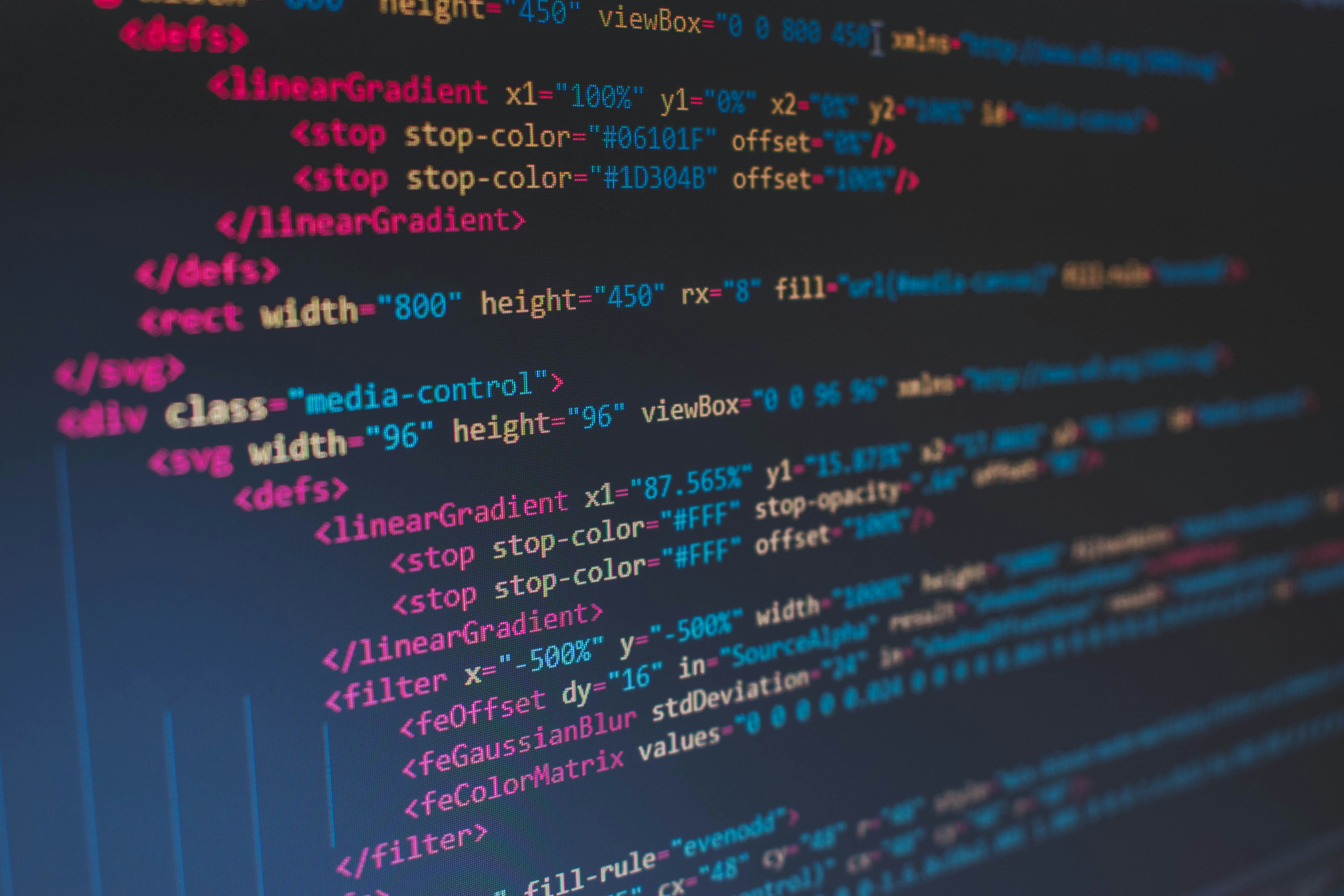 Code on a screen